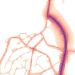 Daytime road noise heatmap for DE13 9AW