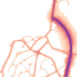 Daytime road noise heatmap for DE13 9JB