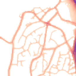 Daytime road noise heatmap for DE13 9JZ