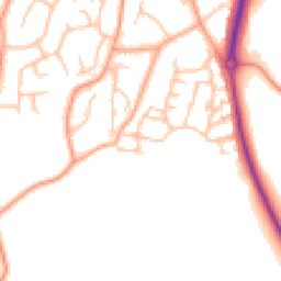 Daytime road noise heatmap for DE13 9LQ
