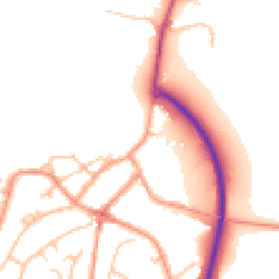 Daytime road noise heatmap for DE13 9LZ