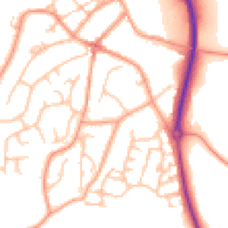 Daytime road noise heatmap for DE13 9NH