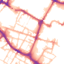 Daytime road noise heatmap for DE14 1AP