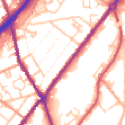 Daytime road noise heatmap for DE14 1EQ
