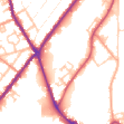 Daytime road noise heatmap for DE14 1QJ