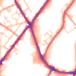 Daytime road noise heatmap for DE14 1QQ