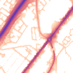 Daytime road noise heatmap for DE14 2DN