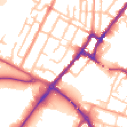 Daytime road noise heatmap for DE14 2DX