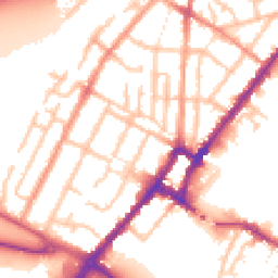Daytime road noise heatmap for DE14 2DZ