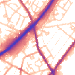 Daytime road noise heatmap for DE14 2FD