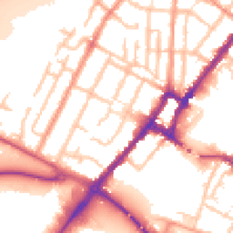 Daytime road noise heatmap for DE14 2FZ
