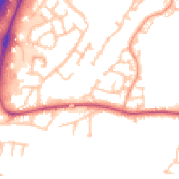 Daytime road noise heatmap for DE14 3BJ