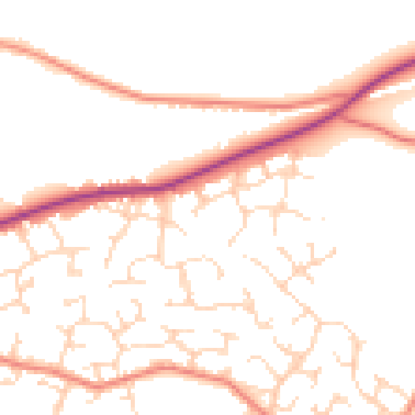 Daytime road noise heatmap for DE21 2AJ