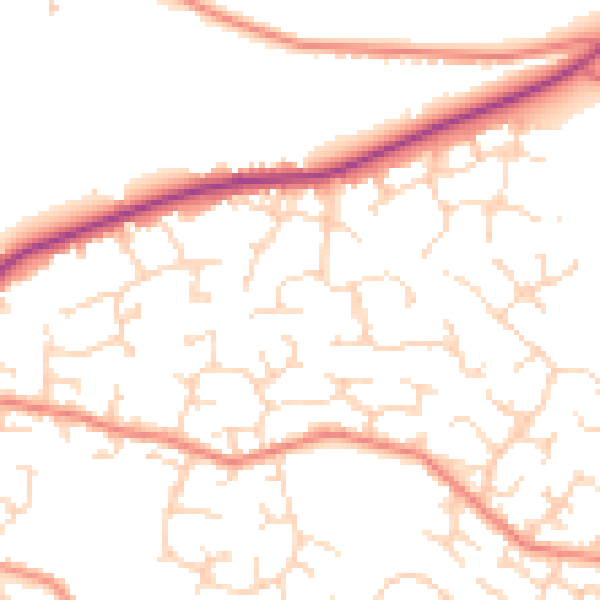 Daytime road noise heatmap for DE21 2AU