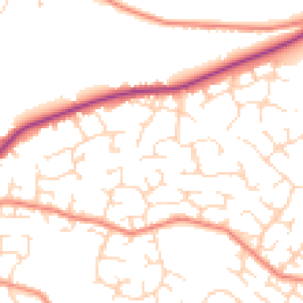 Daytime road noise heatmap for DE21 2AY