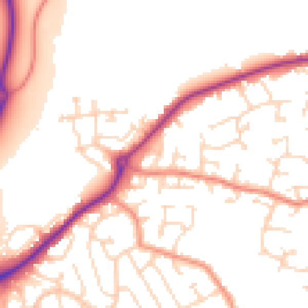 Daytime road noise heatmap for DE21 2BG