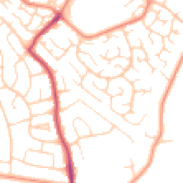Daytime road noise heatmap for DE21 2BP