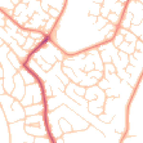 Daytime road noise heatmap for DE21 2BW