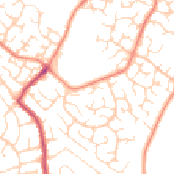 Daytime road noise heatmap for DE21 2DF