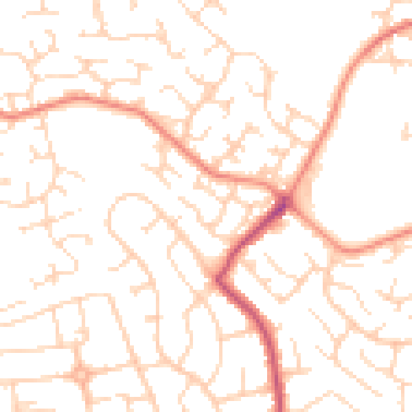 Daytime road noise heatmap for DE21 2DQ