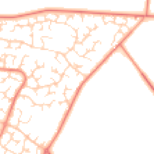 Daytime road noise heatmap for DE21 2SG