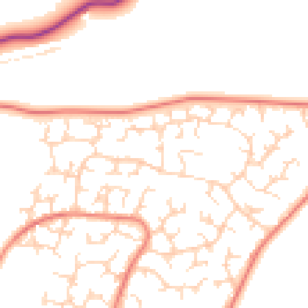 Daytime road noise heatmap for DE21 2UA