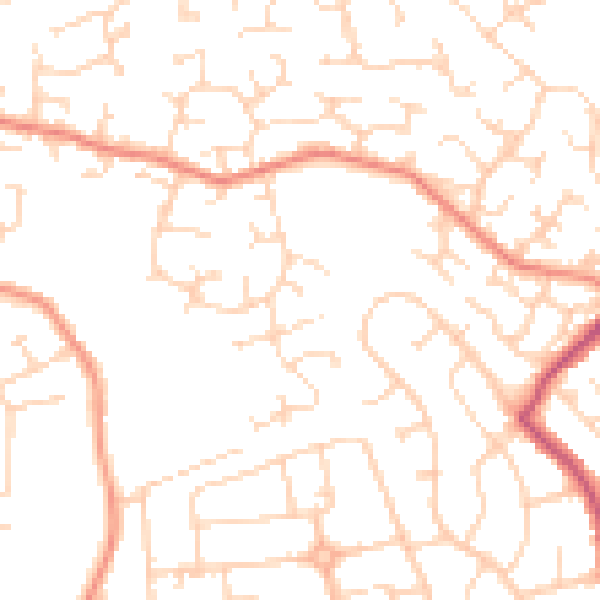 Daytime road noise heatmap for DE21 2UP