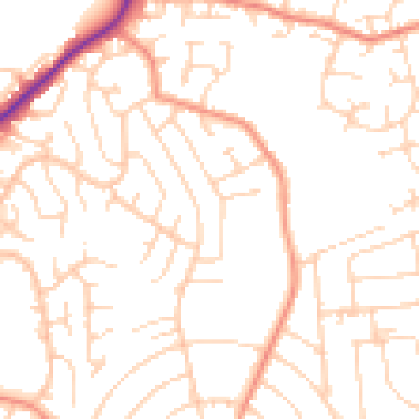 Daytime road noise heatmap for DE21 4FL