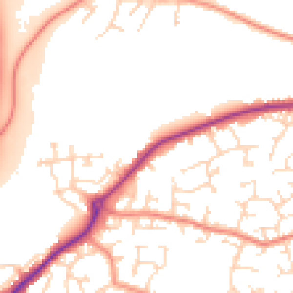 Daytime road noise heatmap for DE21 4FW