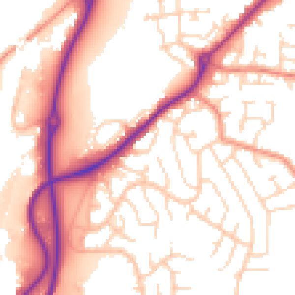 Daytime road noise heatmap for DE21 4GD