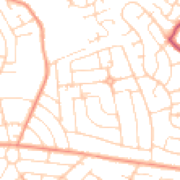 Daytime road noise heatmap for DE21 4JF