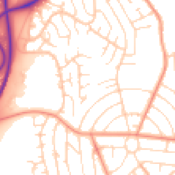 Daytime road noise heatmap for DE21 4SP