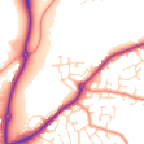 Daytime road noise heatmap for DE21 4UB
