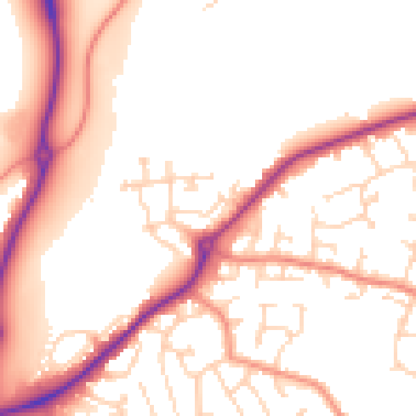 Daytime road noise heatmap for DE21 4UE