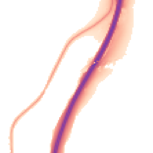 Night-time road noise heatmap for DE21 5AU