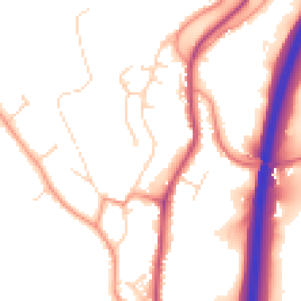 Daytime road noise heatmap for DE21 5DJ