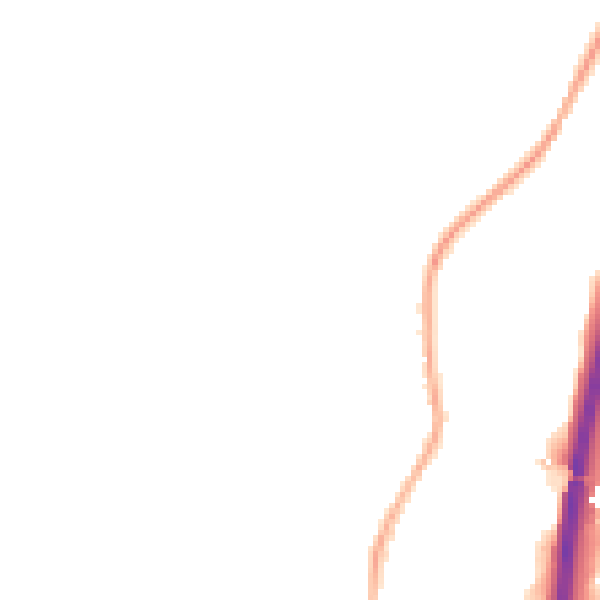 Night-time road noise heatmap for DE21 5EN