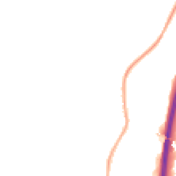Night-time road noise heatmap for DE21 5EP