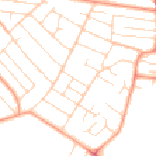Daytime road noise heatmap for DE21 6HQ
