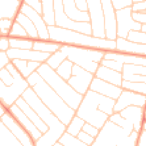 Daytime road noise heatmap for DE21 6JB