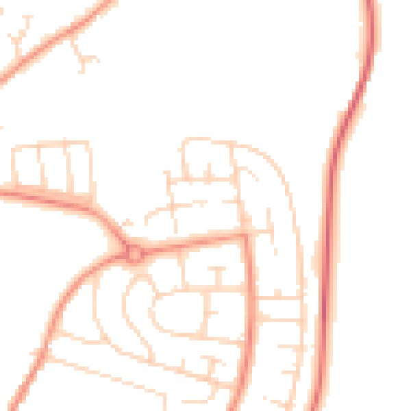 Daytime road noise heatmap for DE21 6JU