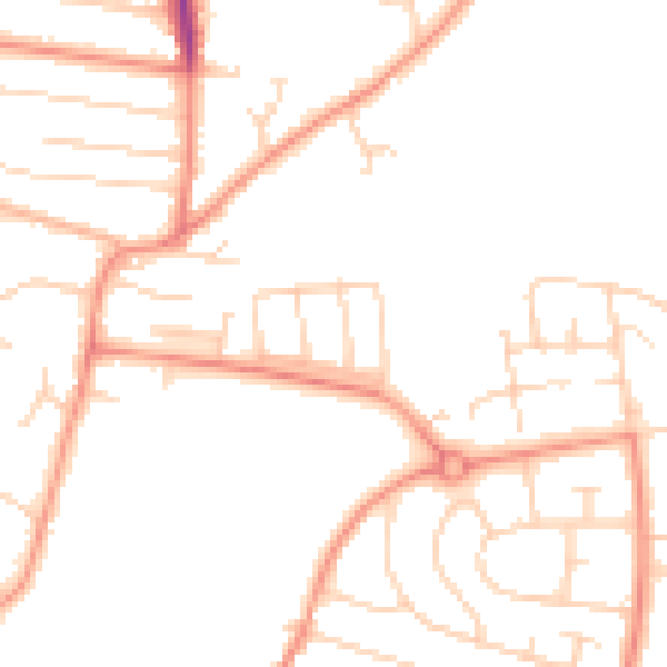 Daytime road noise heatmap for DE21 6LG