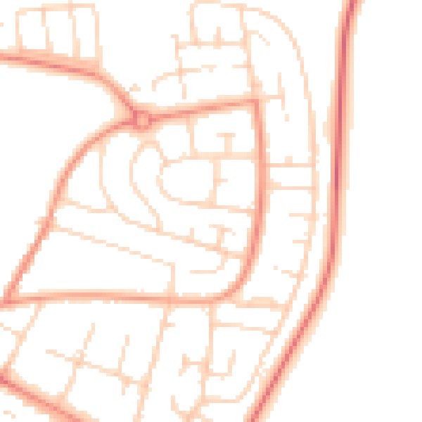 Daytime road noise heatmap for DE21 6RB