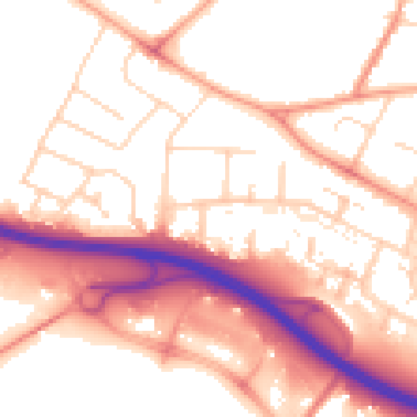 Daytime road noise heatmap for DE21 6SL