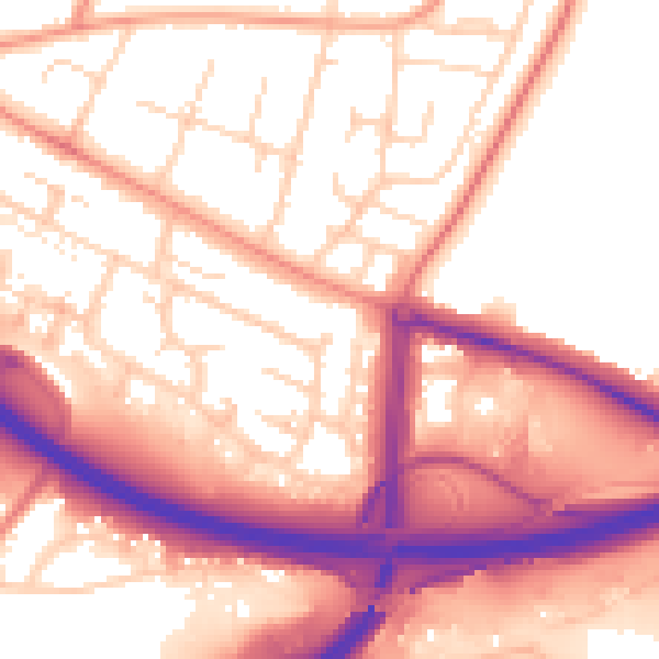 Daytime road noise heatmap for DE21 6TD