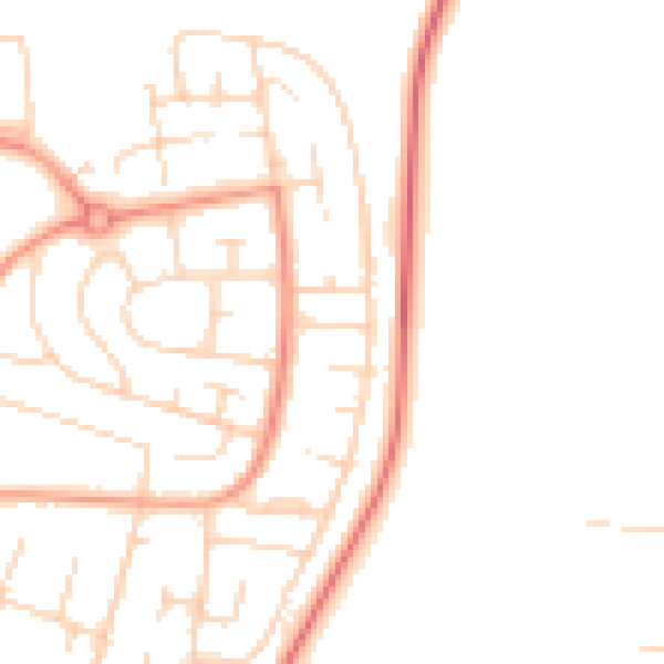 Daytime road noise heatmap for DE21 6WA