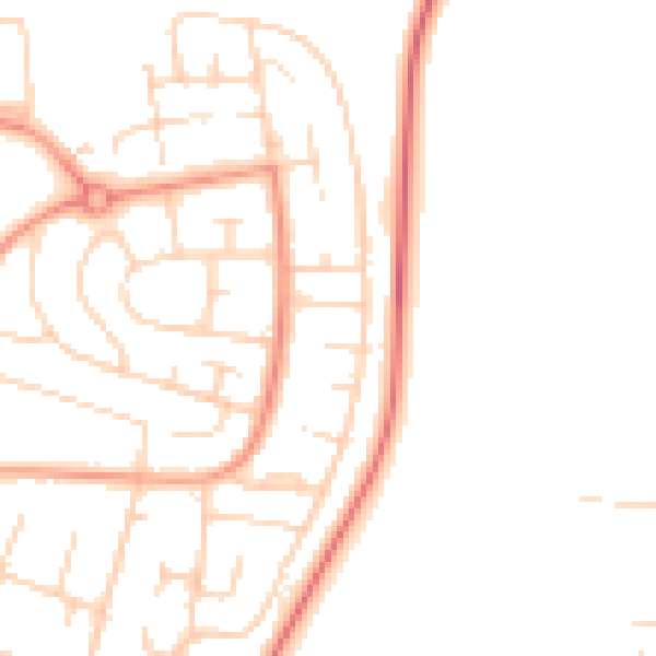Daytime road noise heatmap for DE21 6WB