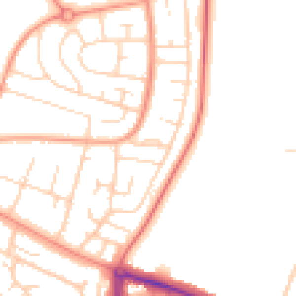 Daytime road noise heatmap for DE21 6WF