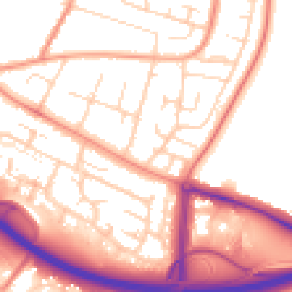 Daytime road noise heatmap for DE21 6ZD