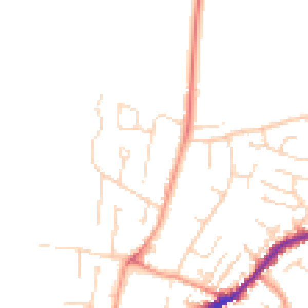 Daytime road noise heatmap for DE21 7AW